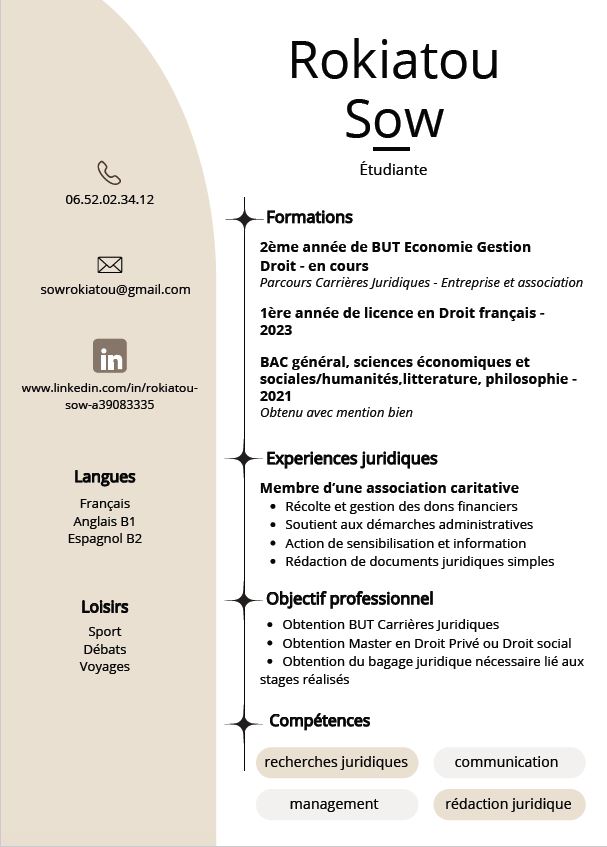 Candidature – Recherche de stage en 2ème année BUT Carrières juridiques